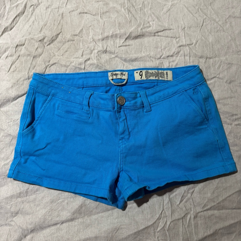 Y2K Women’s Indigo Rein Blue Denim Shorts Size 9 Bright Blue Stretch
